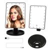 22 LED Lights Rechargeable Cosmetic Mirror 180otation Makeup Mirror Touch Control Dimmable Vanity Mirror