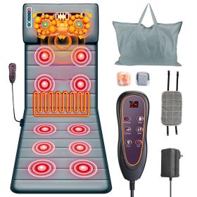 Full Body Electric Massage Mat with Heat Vibration Massage Pad Cushion Back Massage Mattress Chair Pad with Neck Massage Pillow with 10 Vibration Moto (Option: MassageMatAdvanced)