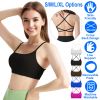 Women Cross Back Sport Bras Padded Strappyòop Open Back Low Impact Bras Sexy©tness!nk Tops with Removable Pads Thin Straps for Gym Yoga Workout