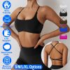 Women Cross Back Sport Bras Padded Strappyòop Open Back Low Impact Bras Sexy©tness!nk Tops with Removable Pads Thin Straps for Gym Yoga Workout