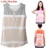 Women Tie-dye Sleeveless Tank Tops Summer Loose T Shirts Tops Button Down Shirts Vest Blouse Plus Size