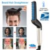 Beard Hair Straightener Quick Straightening Heat Comb for Men Electric Hair Styling Comb Electric Hair Tool for Home Travel Use