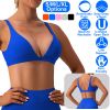 Women Deep V-Neck Sports Bras U-Shaped Back Sport Bras Padded Strappyòop Open Back Low Impact Bras Sexy©tness!nk Tops with Removable Pads for Gy