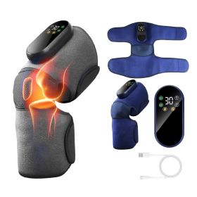 Cordless Knee Massager Heated Knee Brace Wrap Electric Knee Heating Pad with 5-Level Heating 3-Level Vibration 3-Mode & 3-Level Air Compression (Option: KneeMassagerGrey)