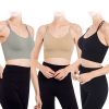 3Packs Women Cross Back Sport Bras Padded Strappyedium Support Bras Sexy©tness!nk Tops with Removable Pads for Gym Yoga Workout Running