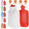 2L Hot Water Bottle w/ Plush Cover Classic Natural Rubber Hot Water Bag Feet Warmer¯r Pain Relief Hot Compress Heat Therapy Warm Neck Shoulders