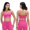 Women Strap Sport Bras Padded Strappyòop Square Neck Low Impact Bras Sexy©tness!nk Tops with Removable Pads Flat Straps for Gym Yoga Workout Run