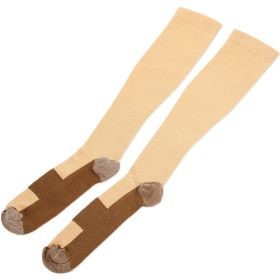 Unisex Copper Compression Socks Women Man Durable Hose Graduated Support Socks for Running Nursing Shin Splints Edema Swelling Recovery (Option: CompressionSockSMBeige)