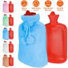 2L Hot Water Bottle w/ Plush Cover Classic Natural Rubber Hot Water Bag Feet Warmer¯r Pain Relief Hot Compress Heat Therapy Warm Neck Shoulders