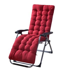 67x22in Chaise Lounger Cushion Recliner Rocking Chair Sofa Mat Deck Chair Cushion (Option: LoungerCushionRed)