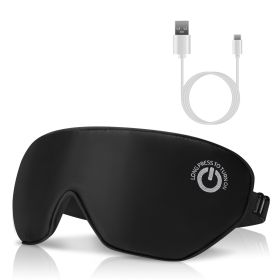 Cordless Heated Eye Mask Silk Sleep Eye Compress Mask For Dry Eyes Washable Type-C Electric Eye Heating Pad With 3 Temperature 20Mins Auto Off For Rel (Option: HeatedEyeMaskBlack)