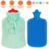 2L Hot Water Bottle w/ Plush Cover Classic Natural Rubber Hot Water Bag Feet Warmer¯r Pain Relief Hot Compress Heat Therapy Warm Neck Shoulders