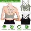 3Packs Women Cross Back Sport Bras Padded Strappyedium Support Bras Sexy©tness!nk Tops with Removable Pads for Gym Yoga Workout Running
