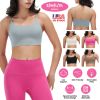 Women Strap Sport Bras Padded Strappyòop Square Neck Low Impact Bras Sexy©tness!nk Tops with Removable Pads Flat Straps for Gym Yoga Workout Run