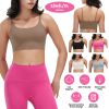Women Strap Sport Bras Padded Strappyòop Square Neck Low Impact Bras Sexy©tness!nk Tops with Removable Pads Flat Straps for Gym Yoga Workout Run