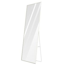 Full Length Mirror 63x18.9in Aluminum Alloy Wall Mirror Free Standing Floor Mirror Hanging Leaning Against Wall for Dressing Bedroom Living Room (Option: Mirror50160CMWhite)