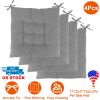 4Pcs Chair Cushion Pads Pillow 17.72x17.72x2.37in Soft Tie On Square Sitting Mats For Home Office Car Sitting Travel