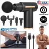 Percussion Massage Gun USB Type C Rechargeable Deep Tissue Vibration Massager Handheld Leg Body Cordless Massager w/ 4 Interchangeable Heads 6 Intensi