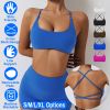 Women Cross Back Sport Bras Padded Strappyòop Open Back Low Impact Bras Sexy©tness!nk Tops with Removable Pads Thin Straps for Gym Yoga Workout