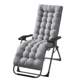 67x22in Chaise Lounger Cushion Recliner Rocking Chair Sofa Mat Deck Chair Cushion (Option: LoungerCushionGrey)