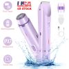 2 In 1 Bikini Trimmer for Women Dual Head Cordless Body Shaver IPX7 Waterproof Rechargeable Pubic Hair Razor Wet And Dry Use for Bikini Underarm Leg A