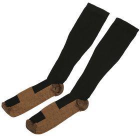 Unisex Copper Compression Socks Women Man Durable Hose Graduated Support Socks for Running Nursing Shin Splints Edema Swelling Recovery (Option: CompressionSockLXLBlack)