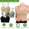 3Packs Women Cross Back Sport Bras Padded Strappyedium Support Bras Sexy©tness!nk Tops with Removable Pads for Gym Yoga Workout Running