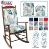 2Pcs Waterproof Rocking Chair Cushion Upper And Lower Back And Seat Sets with Non-Slip Ties Oxford Cloth Surface Polyester Filling Comfortable for Ind