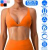 Women Deep V-Neck Sports Bras U-Shaped Back Sport Bras Padded Strappyòop Open Back Low Impact Bras Sexy©tness!nk Tops with Removable Pads for Gy