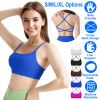 Women Cross Back Sport Bras Padded Strappyòop Open Back Low Impact Bras Sexy©tness!nk Tops with Removable Pads Thin Straps for Gym Yoga Workout