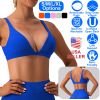 Women Deep V-Neck Sports Bras U-Shaped Back Sport Bras Padded Strappyòop Open Back Low Impact Bras Sexy©tness!nk Tops with Removable Pads for Gy