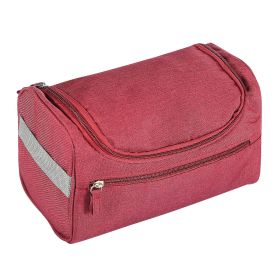 Travel Toiletry Bag Cosmetics Organizer Bag Hanging Wash Bag Waterproof Case w/ Handstrap (Option: ToiletShavingKitBagRed)