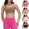 Women Strap Sport Bras Padded Strappyòop Square Neck Low Impact Bras Sexy©tness!nk Tops with Removable Pads Flat Straps for Gym Yoga Workout Run