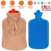 2L Hot Water Bottle w/ Plush Cover Classic Natural Rubber Hot Water Bag Feet Warmer¯r Pain Relief Hot Compress Heat Therapy Warm Neck Shoulders