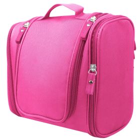Travel Makeup Bags Portable Cosmetics Organizer Bag w/Hang Hook Handstrap Waterproof Toiletry Wash Bag for Women (Option: HangingCosmeticOrganizerPink)