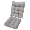 2Pcs Waterproof Rocking Chair Cushion Upper And Lower Back And Seat Sets with Non-Slip Ties Oxford Cloth Surface Polyester Filling Comfortable for Ind