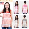 Women Tie-dye Sleeveless Tank Tops Summer Loose T Shirts Tops Button Down Shirts Vest Blouse Plus Size