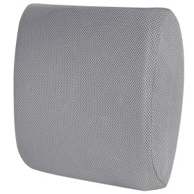 Lumbar Support Pillow Memory Foam Back Cushion with 3D Mesh Cover for Car Office Chair (Option: BackCushionGrey)