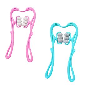 Neck Roller Massager 360otatable Trigger Point Roller Portable Massager with 6 Balls for Neck Leg Thigh Foot Pain Relief (Option: NeckMassagerPink)