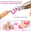 Acrylic Nail Drill Machine 25000RPM Electric Handpiece Glazing w/6 Bits Cuticle Grinder Manicure Pedicure Polishing File Kit for Nail Art