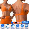 Women Deep V-Neck Sports Bras U-Shaped Back Sport Bras Padded Strappyòop Open Back Low Impact Bras Sexy©tness!nk Tops with Removable Pads for Gy