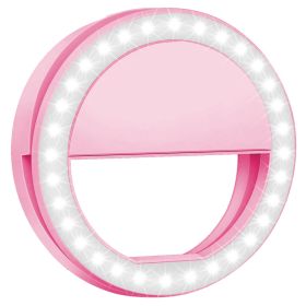 Selfie Ring Light 36 LEDs Ring Fill Light Clip for for iPhone Xs Max/XR Galaxy S10 Plus Tablet (Option: SelfieLEDRingPink)