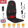 Back Massager Cushion Electric Massage Car Seat Cushion Chair Pad w/ Heating Function 8 Vibration Modes 3 Intensity Levels