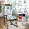 Rocking Chair Cushion 2 Pieces Back Seat Sets with Non-Slip Ties Polyester Fiber Filling Comfortable Cushions and Pads for Indoor Home Office Car