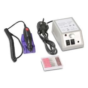 Professional Acrylic Nail Drill Machine 20000RPM Electric Handpiece w/6 Bits Cuticle Grinder Manicure Pedicure Polishing File Kit US UK Plug for Home (Option: ElectricNailDrillUK)