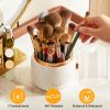 360otating Makeup Brush Holder with Lid Makeup Organizer for Vanity Dustproof Makeup Brush Container with 7 Compartments