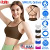 Women Cross Back Sport Bras Padded Strappyòop Open Back Low Impact Bras Sexy©tness!nk Tops with Removable Pads Thin Straps for Gym Yoga Workout