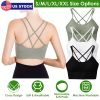 3Packs Women Cross Back Sport Bras Padded Strappyedium Support Bras Sexy©tness!nk Tops with Removable Pads for Gym Yoga Workout Running
