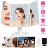 Makeup Mirror with Lights 22 LEDs Vanity with 3X/2X Magnification Touch Screen 180djustable Rotation Portable Trifold Mirror