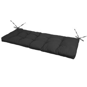 Bench Seat Cushion For Indoor Outdoor Furniture Non Slip Long Chair Cushion with Ties Strap  Swing Cushion 51.18x19.68IN For Garden Patio Balcony Entr (Option: PadNormal8Black)